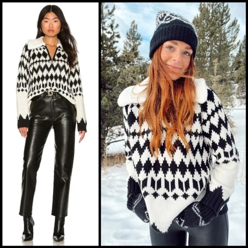 Show Me Your MuMu Black and White Sweater - Size S